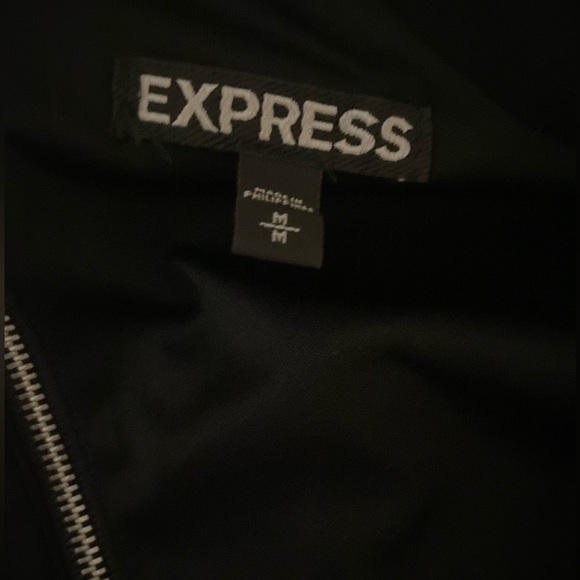 Express Black Floral Lined Zip Up Tank Top Medium - Picture 11 of 13